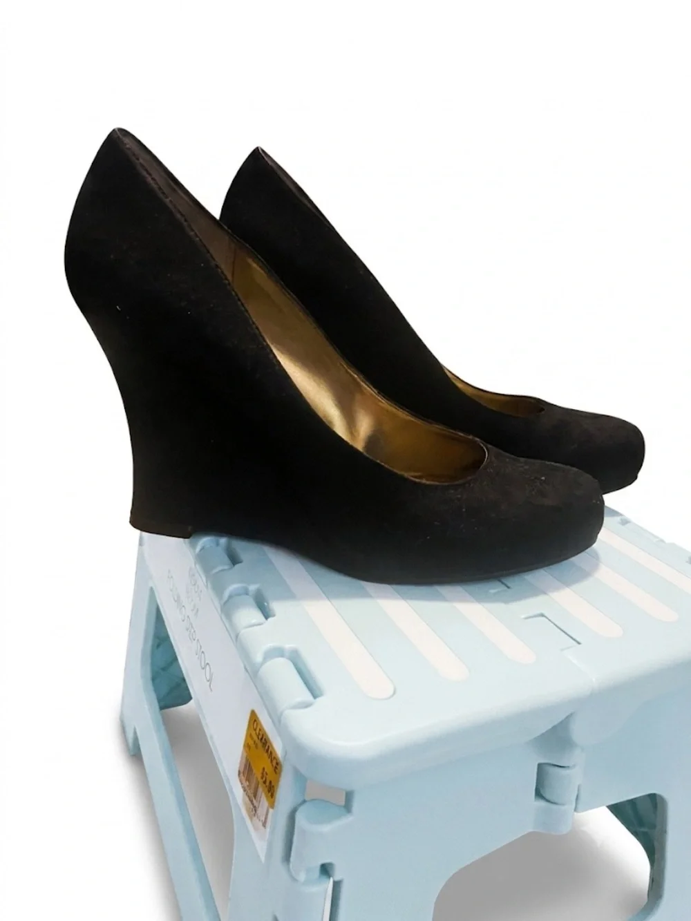 Black Nine West Wedge Pumps for Women - Classic Everyday Heel- 8